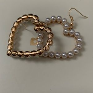 Heart drop earrings